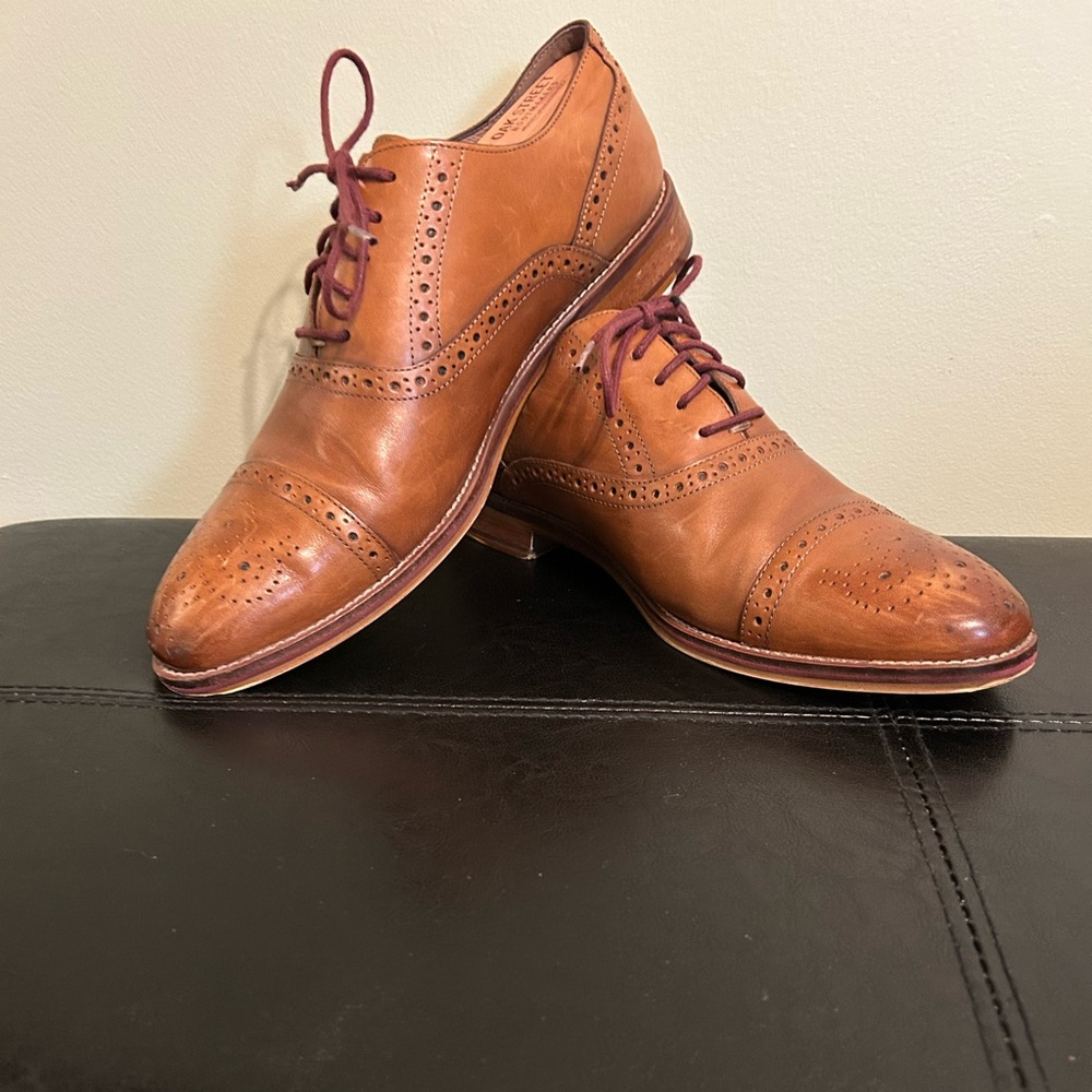 Johnston & Murphy Conrad Cap Toe, size 9.5W Tan Italian Calfskin Leather